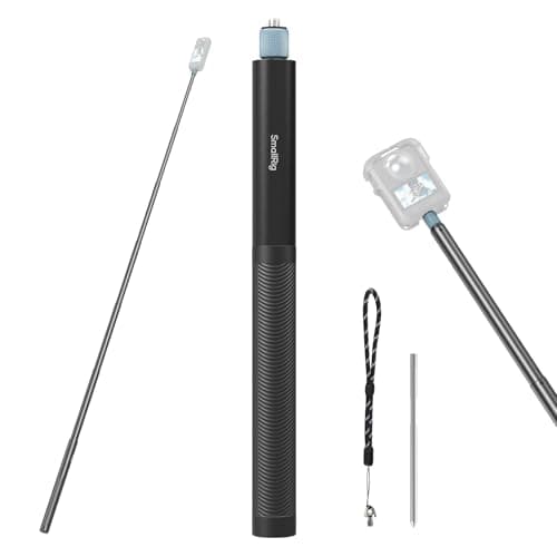 SmallRig Extended 150cm/59in/4.9ft Invisible Selfie Stick for Insta360 X5/X4/X3, for DJI OSMO 360, Portable 360 Camera Stick Pole with 1/4"-20 Screw/Hole, Stake, Wrist Strap, Anti-Slip Handle - 5270