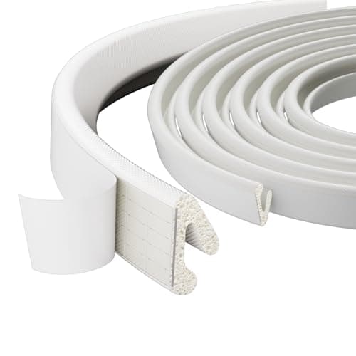 2 Pack*26 Ft Self-Adhesive V Shape Foam Window Weather Stripping Door Seal Insulation Strip for Winter, Soundproof Exterior Front Frame Gap Filler, Draft Stopper Tape Noise Light Blocker (White) - Image 1