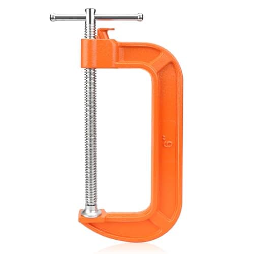 Lytool 6 Inch Quick Release C Clamp, Heavy Duty G Clamp for Woodworking, One-Button Fast Clamp with Fine Adjustment Screw (1 Pack) - Image 1