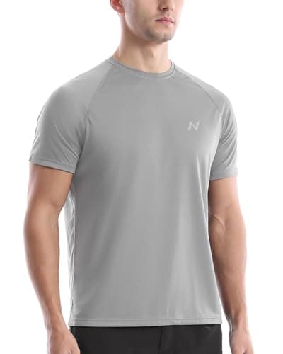 isnowood UPF 50+ Swim Shirts for Men, Sun Protection Quick Dry Rash Guard, Mens Short Sleeve Surf Athletic Shirt - Image 1