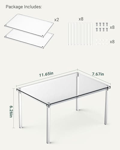 Bobomoment Acrylic Cabinet Organizer, Set of 2 Shelf Organizer, Spice Rack Organizer for Cabinet, Desk Countertop Organizer, Stackable Shelves for Pantry Kitchen Storage and Organization - Thumbnail 4