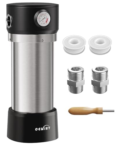 OEMIRY Whole House Water Filter, Stainless Steel Housing Home Pre-Filtration with Pressure Gauge for Well or City Water, 1" or 3/4" NPT Port, 1 Filter - Image 1