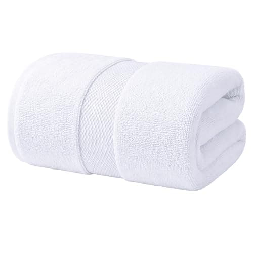 Infinitee Xclusives – Luxury Bath Sheets Towels – 1 Pack 600 GSM (35X70 Inches) – 100% Ring Spun Cotton Large Bath Towels for Bathroom (Brilliant White, Bath Sheets - Pack 1) - Image 1