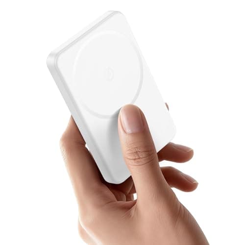 Aterob for Magsafe Power Bank 5000mAh, 0.57'' Ultra Slim Magnetic Battery Pack, 15W Wireless Magnetic Portable Charger, 20W PD Fast Charging, Battery Pack for iPhone 17/16/15/14/13/12 Series (White) - Image 1