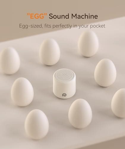 Dreamegg Portable Travel White Noise Machine for Sleep, Features Powerful Battery, Egg-Sized, 16 Nature Sounds, Timer, for Baby Adults Office Privacy Home Gift, Cream - Thumbnail 2