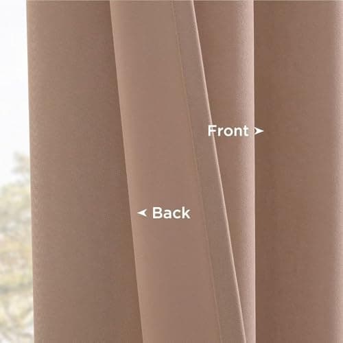 Joydeco Velvet Curtains Rose Beige Blackout Curtains Thermal Insulated 108 inches Long Window Curtains Soft Room Darkening Drapes for Bedroom Living Room Elegant Rod Pocket 2 Panels Rose Beige - Thumbnail 4
