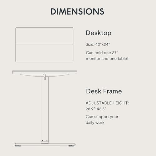FLEXISPOT Standing Desk Electric Height Adjustable Desk with 40 x 24 Inch Splice Board, Home Office Computer Workstation, Black Top + Black Frame - Thumbnail 6