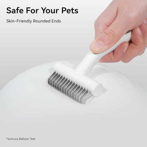 aumuca Undercoat Rake for Dogs & Cats – Deshedder & Grooming Brush – Dog Brush & Cat Brush for Long or Short Hair – Dematting Comb for Matted Fur, Kitten, Puppy, Rabbit, Horse - Thumbnail 5