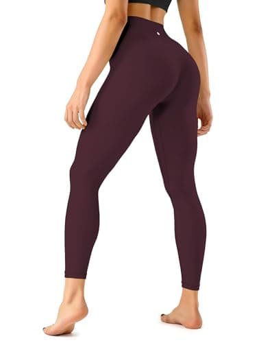 Buttery Soft Second-Skin High Waisted 7/8 Leggings for Women Espresso Brown