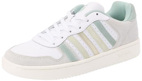 K-Swiss Women's Court Palisades Sneaker, White/Canary Green/Frosty Green/Champagne Gold, 6 M - Image 1