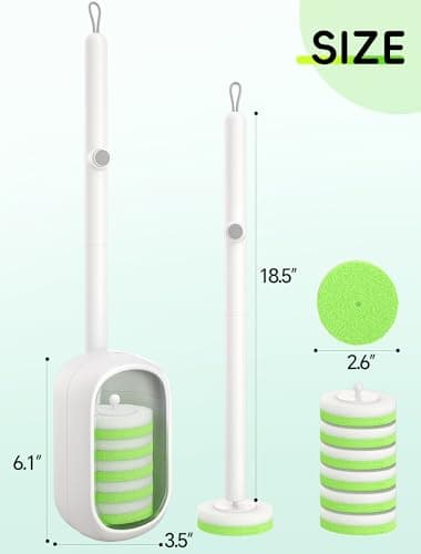 LEGUO Wall Mounted Disposable Toilet Brush System with Holder, Toilet Bowl Cleaning Wand with Green Refills and One-Button Release, 1 Wand and Holder with 24 Green Refills - Thumbnail 5
