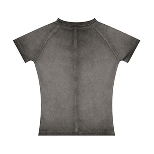 Aelfric Eden Womens Basic T Shirts Summer Tops 2026 Crop Short Sleeve Slim Fit Tee Gradient Color Acid Wash Gym Workout Black - Thumbnail 5