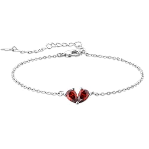 Zoesky Personalized 1-5 Birthstone Bracelet for Women Sliver Tone 5A Cubic Zirconia Bracelet CZ Custom Birthstone Bracelet Jewelry for Christmas Birthday Mother Day Gift (Type2-2 Birthstones) - Image 1