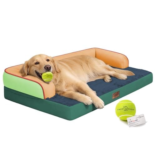 Comfort Expression Extra Large Dog Bed - XL Washable Orthopedic Ped Bed for Big Dog Waterproof Couch Memory Foam Sofa Bolster with Removable Cover - 42 x 30