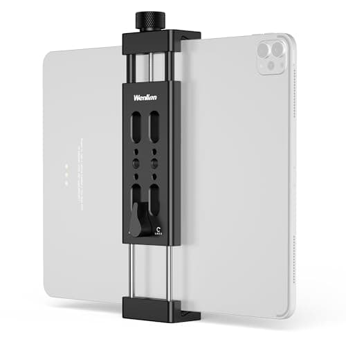 Aluminum Tablet Tripod Mount for iPad, Universal Adjustable Tablet Holder with Dual 1/4"-20 Screw Holes, Quick Release Design, Tripod Adapter Compatible with iPad Pro/Air/Mini, Galaxy Tab, Surface Pro - Image 1