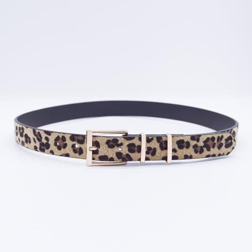 EONTISO Women's Leopard Belt, Cheetah Print Animal Pattern, Gold Buckle, Fashion Accessory for Jeans Dress, Brown S - Thumbnail 6