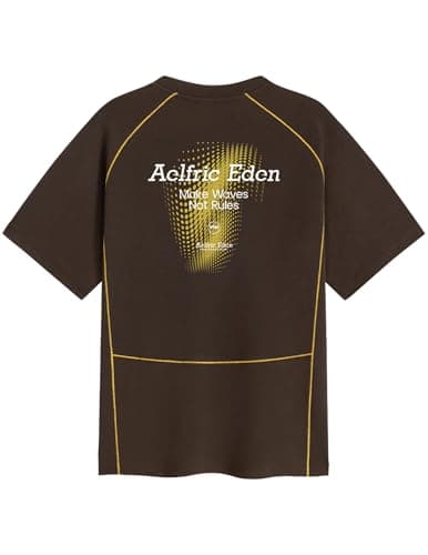 Aelfric Eden Oversized T Shirt for Men Women Quick Dry Moisture Graphic Streetwear Tee Loose Fit Short Sleeve Top Brown - Thumbnail 3