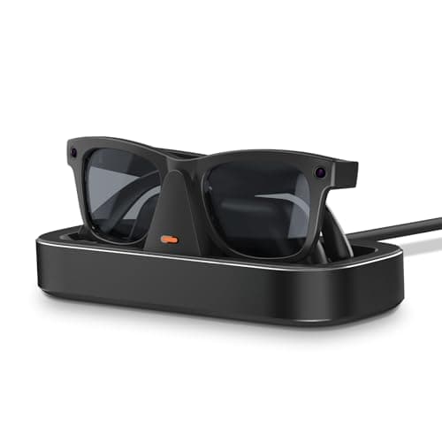 Charging Station for Meta Ray-Ban Glasses - Wayfarer, Skyler, Headliner & Oakley Meta HSTN Charger with LED Indicator (Black) - Image 1