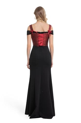 Grodress Renaissance Corset Vest Tops for Women Red Linen Overbust Bustier Bodice Sleeveless Drawstring Crop for Valentine's Day - Thumbnail 6