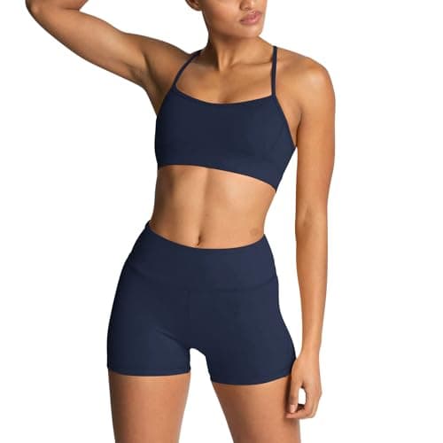 Matching Workout Sets for Women 2 Piece Pilates Sets Navy Yoga Gym Sets S - Image 1