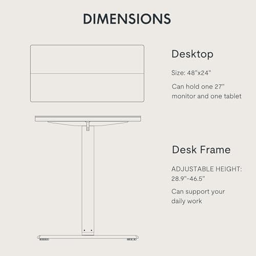 FLEXISPOT Standing Desk Electric Height Adjustable Desk with 48 x 24 Inches Splice Board, Ergonomic Memory Controller, Maple Top + White Frame - Thumbnail 6