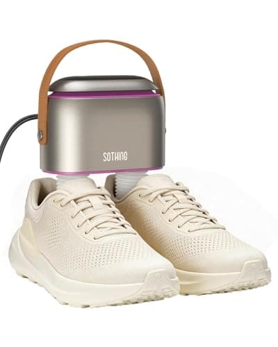 SOTHING Boot Dryer, Portable Shoe Dryer for Sneakers, Ozone Deodorizer, Retractable Hoses, 95W Rapid Drying, 3 Heat Levels, LED Touch Panel, 1–9H Timer, for Work Boots, Soccer Cleats, Gloves, Purple - Image 1