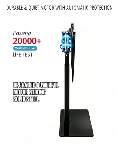 Universal Motorized TV Mount with Remote - Motorized TV Stand with Tempered Glass Base, TV Lift for Desktop and Floor - Thumbnail 5