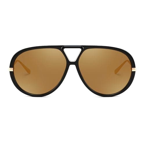 FEISEDY Trendy Oversized Aviator Sunglasses for Women Men Retro Big Round Shield Sun Glasses B4181 - Image 1