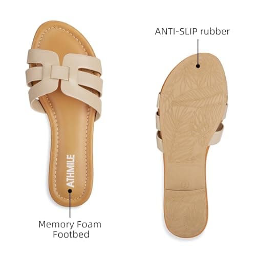 ATHMILE Sandals for Women 2026 Vacation Womens Sandals Dressy Summer Flats Sandals Women Slides for Party Wedding Beach - Thumbnail 4