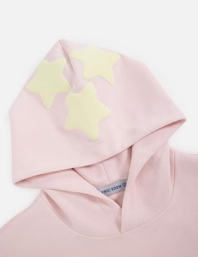 Aelfric Eden Star Graphic Hoodies Purple Print Hoodie Unisex Oversized Hooded Sweatshirt Long Sleeve Pocket Pullover Pink Medium - Thumbnail 5