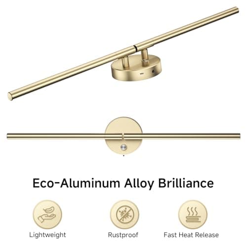 Battery Operated Wall Sconce Set of Two,Wireless Magnetic Wall Lights with Remote, 360°DIY Rotatable 5CCT Dimmable with Timer,RGB Cordless Wall Gold Sconces Decor for Vanity Bedroom Hallway 10000mAh - Thumbnail 2