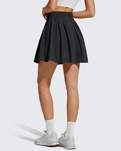 G4Free Tennis Skirts for Women with Pockets High Waisted Elastic Waistband Golf Skorts Summer Casual Pleated Athletic Skort Built-in Shorts(Black,XL) - Thumbnail 5
