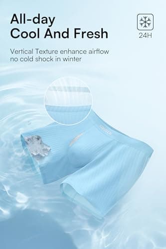 GOOTUCH Boxer Briefs For Men Packs, Breathable & Moisture Wicking Men's Underwear, Comfort Stretch Waistband, Second Skin & Anti Chafe For Running Golf Grey Blue/Gray/Blue/Green (4 pack) XL - Thumbnail 3