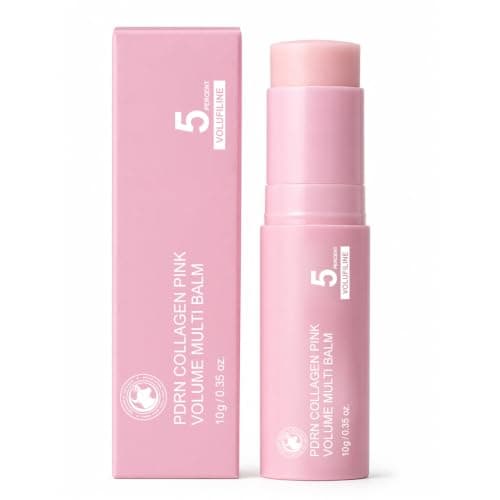 PDRN Collagen Pink Multi Balm | NAD Volufiline Collagen Stick & Vitamin E | Under-Eyes, Smile Lines, Lips, Forehead, Neck, Face & Body | Travel-Friendly | Quickly Hydration, Smooths Dryness | 1 Pack