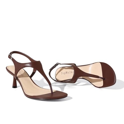 TopWalks Heeled Sandals for Women Flip Flops Thong heel Sandals Open Toe high Heels Slip On Summer Beach Strappy Shoes - Thumbnail 6