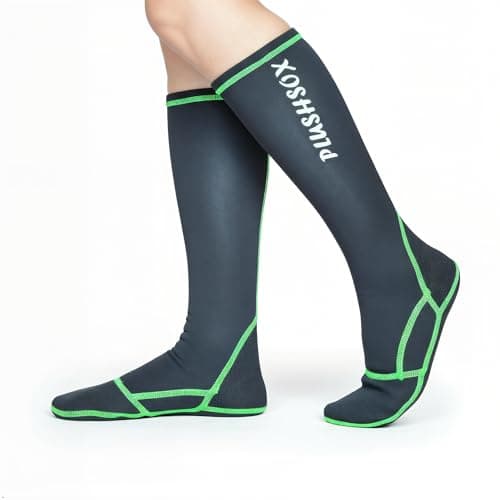 PLUSHSOX Premium long Neoprene Wet Wading socks, no Bunching at Ankle, Wader Sock for Men Women Surfing Diving Fly Fishing Swimming Hiking Hunting Skiing Cold Weather, Gift Socks (X-Small, black) - Image 1