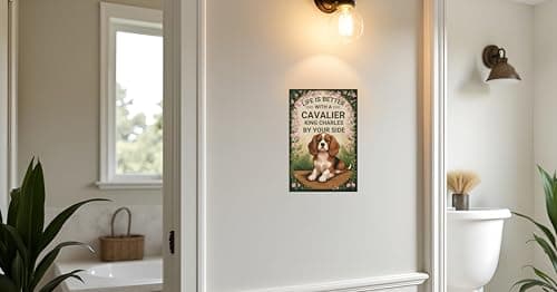 Carastora Vintage Dog Decorative Metal Sign, 12x8 Inch Funny Pet Wall Art Tin Sign for Kitchen, Bathroom, Home, Cafe, Bar Gift - Thumbnail 3