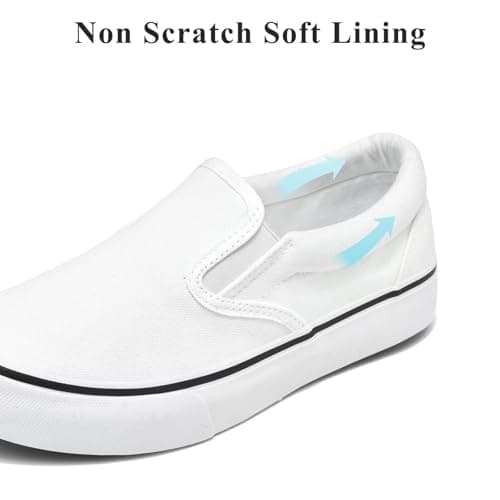 Women's Slip on Canvas Shoes Classic Casual Sneaker, Fashion Sneakers for Walking No Lace Travel White - Thumbnail 6