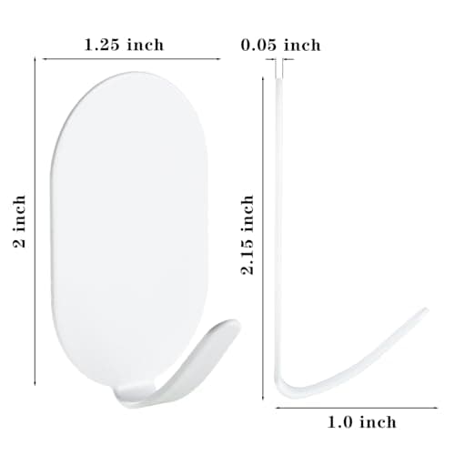 10 Pcs Metal Hooks, Adhesive Hooks for Hanging, Key Hooks, Wall Hooks, Command Hooks, Coat Hooks, Door Hooks, Towel Hanger, Picture Hanger, Storage Hooks, Utility Hooks for Bathroom, Kitchen (White) - Thumbnail 3
