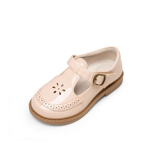 DREAM PAIRS Toddler Little Girl's Mary Jane Dress Shoes - Ballet Flats for Girl School Uniform Shoes,Size 9 Toddler,Nude,KKUMFA2509 - Thumbnail 6