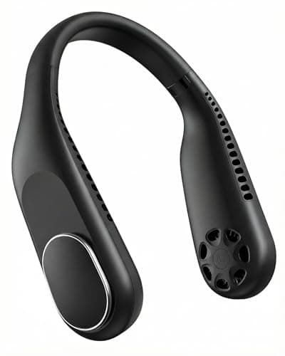 Portable Neck Fan - Rechargeable Personal Fan, Up to 10 Cooling Hours Battery Powered, Neck Fans That Blow Cold Air for Travel Summer, Gift for Men Women Dad Mom Hands Free Bladeless Twistable, Black - Image 1