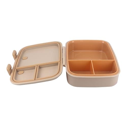 Clevakid Kids Bento Explorer Lunch Box, 3 No-Mix Compartments, Microwave & Dishwasher Safe, Lightweight with Removable Tray, for Daycare, Preschool, School (Dark Brown Toffee) - Thumbnail 6