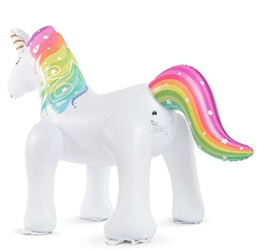 Jasonwell Unicorn Sprinkler Inflatable Water Sprinklers Outdoor Water Toys Inflatable Ginormous Unicorn Toys Yard Sprinkler for Kids (L) - Thumbnail 4