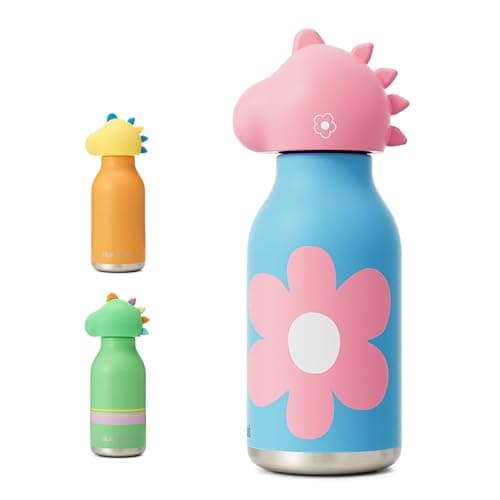 DLOCCOLD Insulated Stainless Steel Water Bottle with Detachable Soft Dinosaur Animal Head