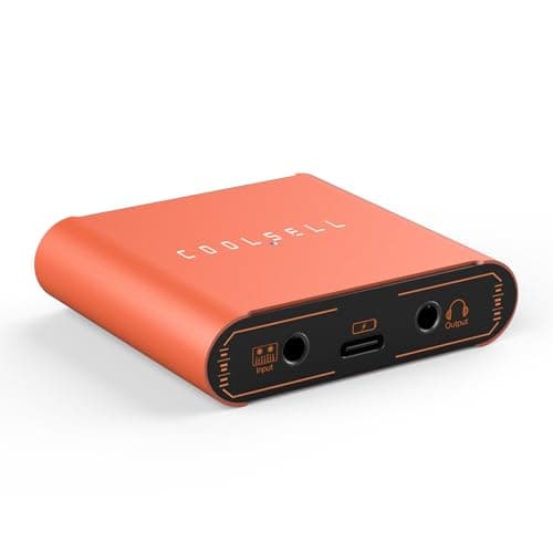 COOLSELL 192kHz/24bit Audio Interface, Portable USB & iPhone Guitar Interface with Dual Gain Dial for Recording and Streaming, Stereo Interface Compatible with Phone, Tablet, Mac, PC (Upgrade Version) - Image 1