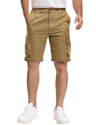 AOHIKE Cargo Pants for Men Convertible - Lightweight Zip Off Stretch Mens Hiking Pants for Outdoor Camping, Khaki - Thumbnail 3