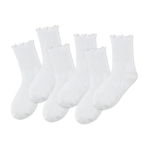 FYC Womens Ruffle Socks, Cute Ruffle Ankle Socks, Soft Breathable Sock for Daily Wear 6 Pairs - Image 1