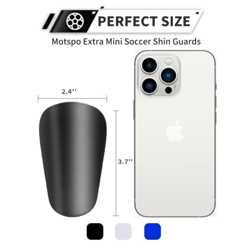 Motspo Mini Soccer Shin Guards for Youth and Adults - Extra Small Protective Equipment shin Guards Soccer Miniature Shin Guard for Men, Women, Kids, Boys, and Girls (3.7x2.4 inches, Black) - Thumbnail 2