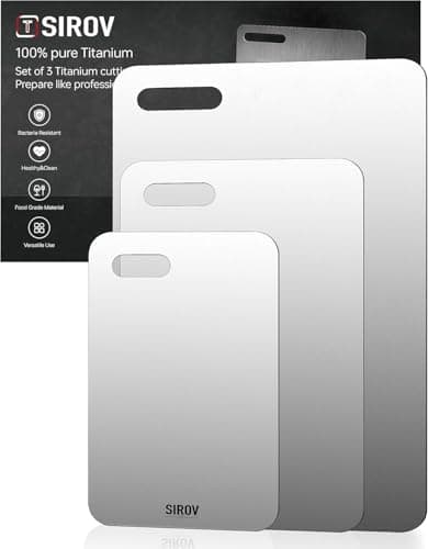 Titanium Cutting Board Set of 3, Premium Pure Titanium Chopping Boards for Kitchen, Non-Toxic & Dishwasher Safe for Meat, Fruit, and Vegetables (Set of 3)-Upgraded Version - Image 1