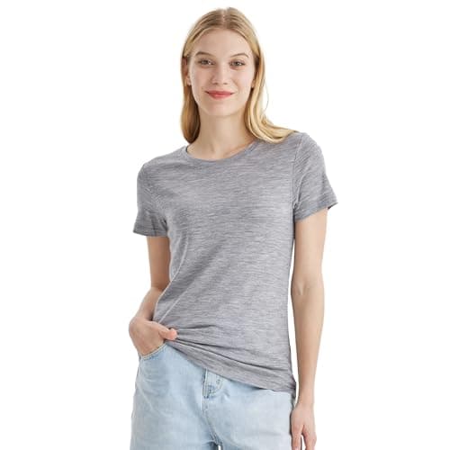Merino Protect 100% Merino Wool T Shirts Women Crew Neck Tops Short Sleeve Odor Resistance Base Layer Travel Hiking Tee Shirt - Image 1